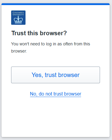 Option to trust this browser