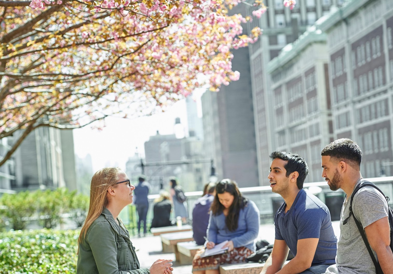 student on bridge