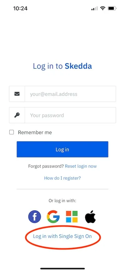 Login to Mobile Scheduler