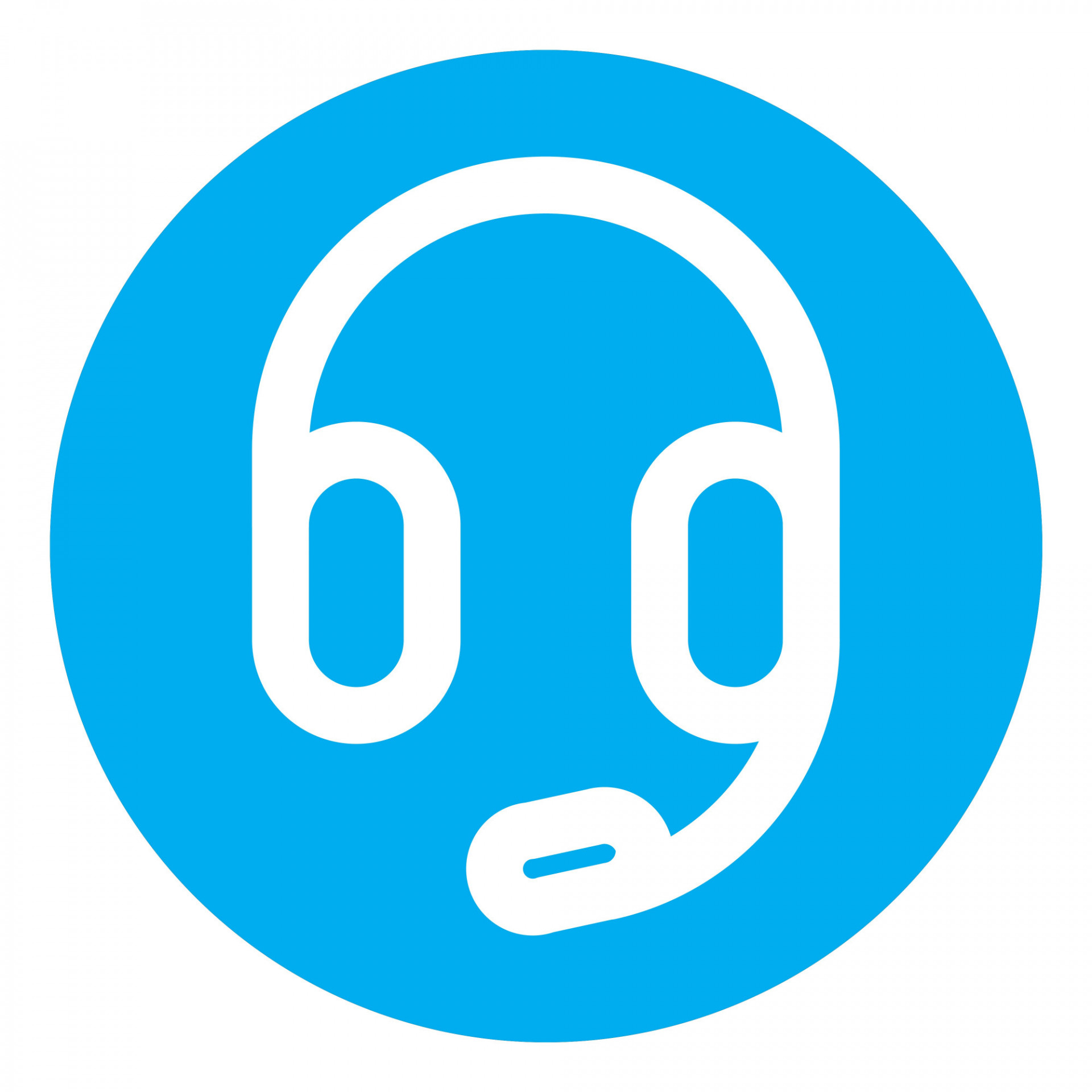 A blue headset symbol