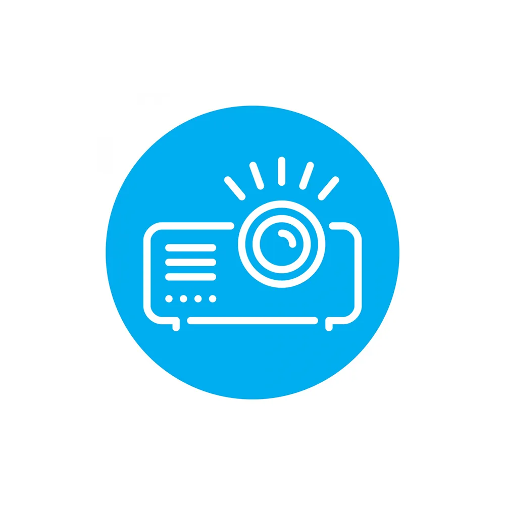 A blue digital project symbol