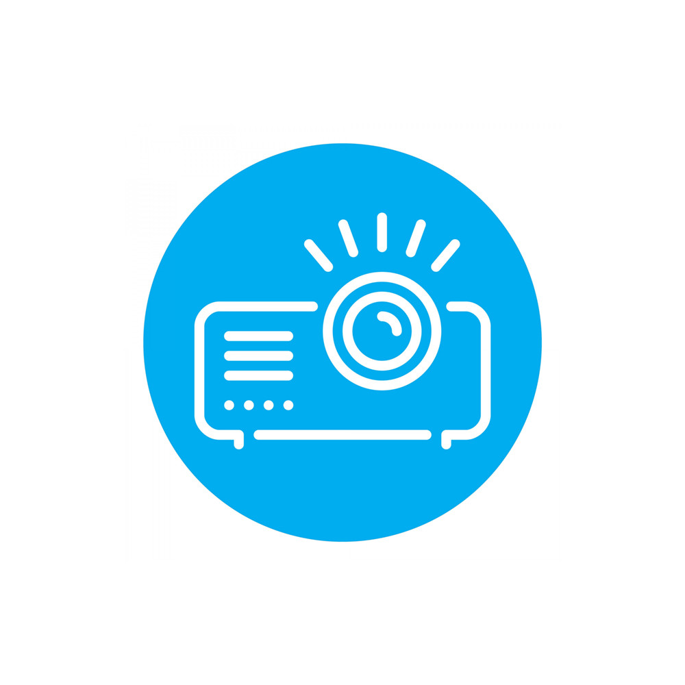 A blue digital project symbol