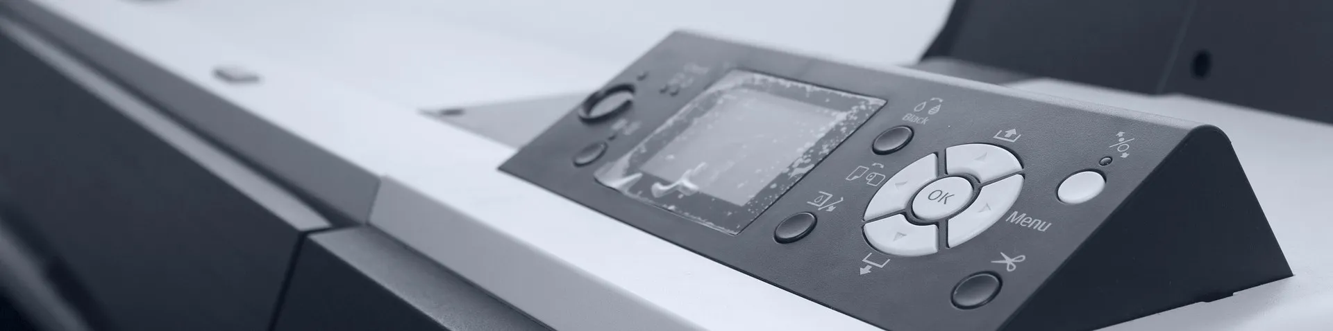 Image of a black and white printer